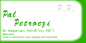 pal petroczi business card